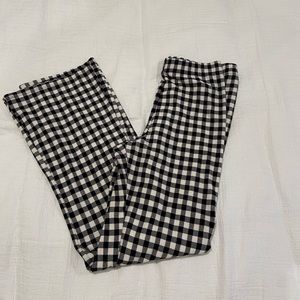 Cropped Flare Plaid Pants